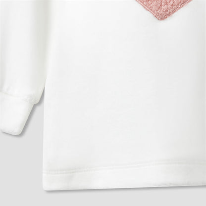 Juniors Pyjama Set with Heart Applique Detail - Long Sleeves - Collar