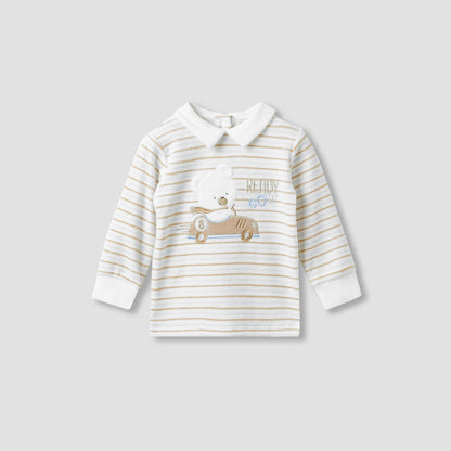 Juniors Pyjama Set with Applique Detail - Long Sleeves - Collar