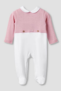 Giggles Collared Sleepsuit with Snap Button Closure - Long Sleeves-undefined-image-1