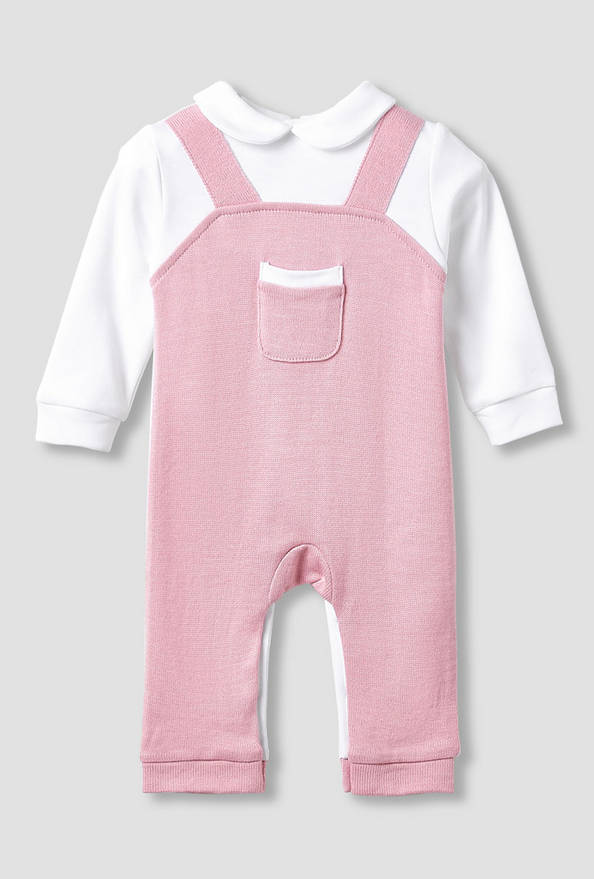 Giggles Peter Pan Collar Sleepsuit with Pocket Detail - Long Sleeves