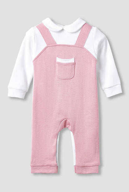 Giggles Peter Pan Collar Sleepsuit with Pocket Detail - Long Sleeves