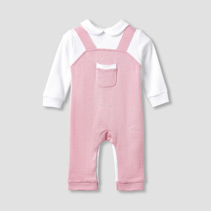 Giggles Peter Pan Collar Sleepsuit with Pocket Detail - Long Sleeves