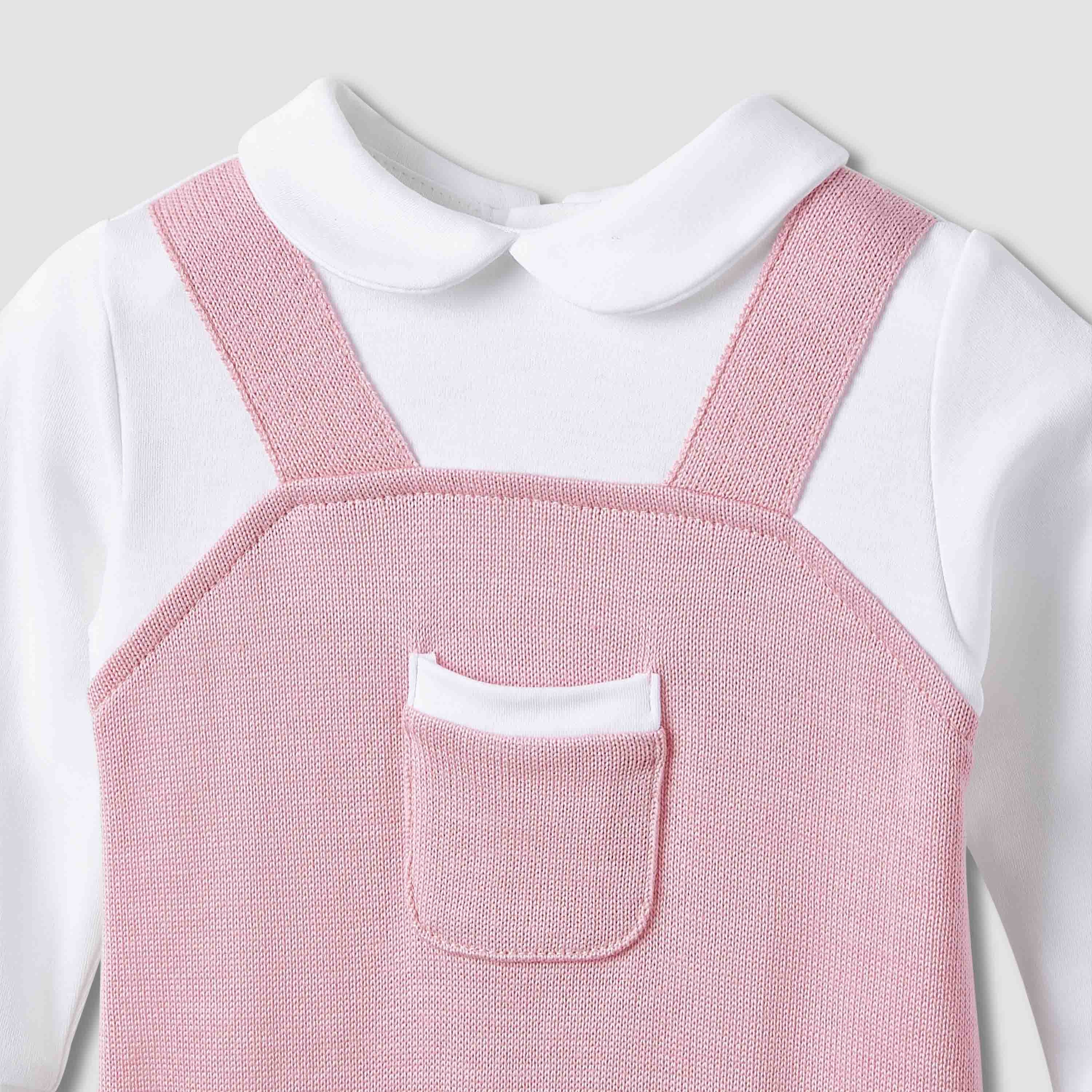 Giggles Peter Pan Collar Sleepsuit with Pocket Detail - Long Sleeves