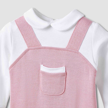 Giggles Peter Pan Collar Sleepsuit with Pocket Detail - Long Sleeves