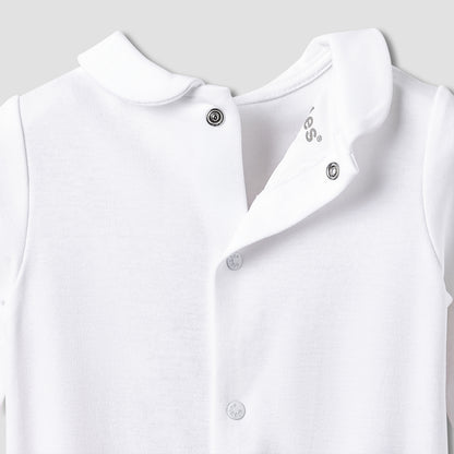 Giggles Peter Pan Collar Sleepsuit with Pocket Detail - Long Sleeves
