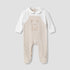 Juniors Collared Sleepsuit with Bear Print - Long Sleeves - Beige / 9-12 mths