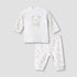 Juniors Pyjama Set with Bear Print - Long Sleeves - Crew Neck - Beige / 9-12 mths