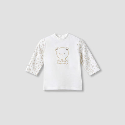 Juniors Pyjama Set with Bear Print - Long Sleeves - Crew Neck