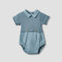 Giggles Collared Bodysuit with Snap Button Closure - Short Sleeves - Green / 9-12 mths
