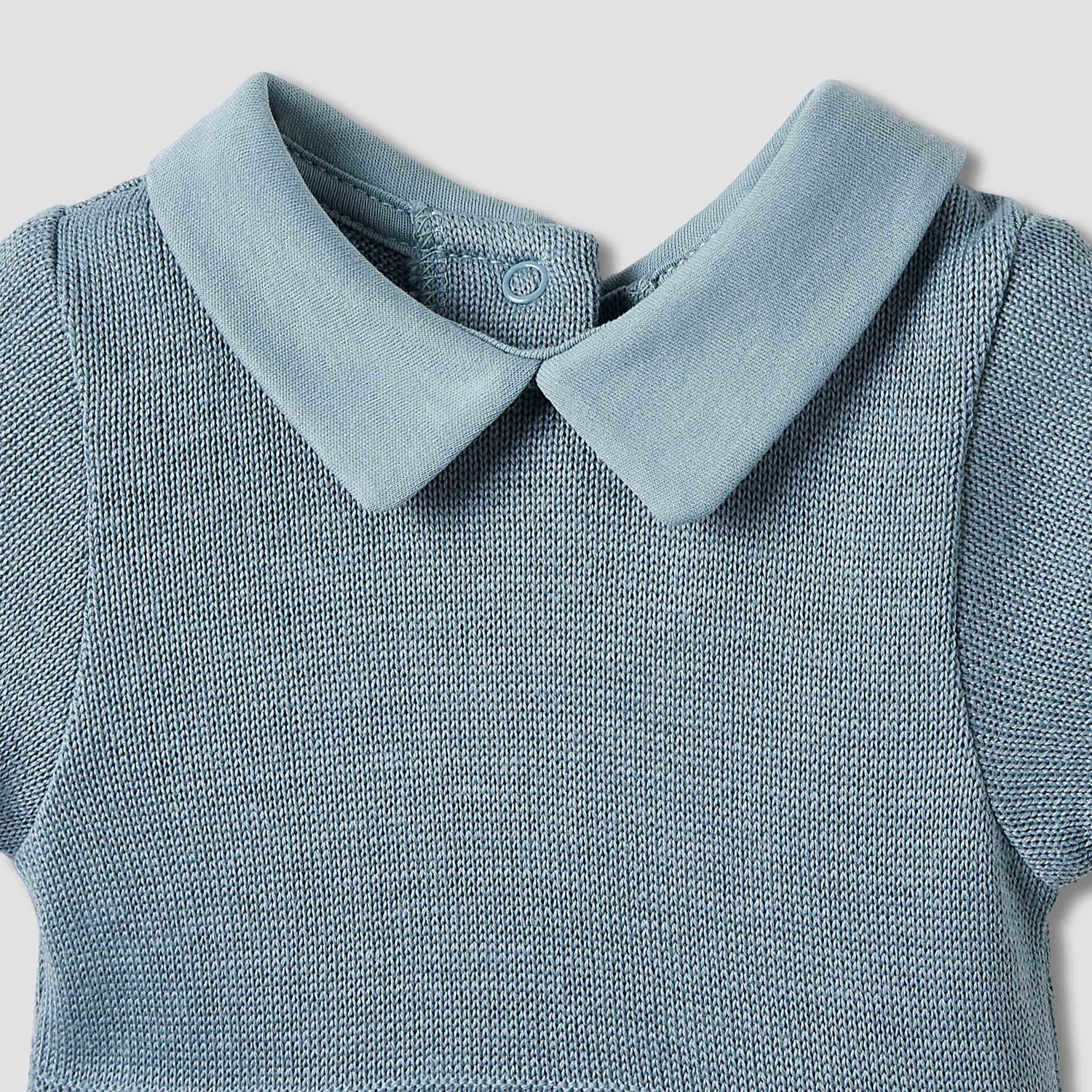 Giggles Collared Bodysuit with Snap Button Closure - Short Sleeves
