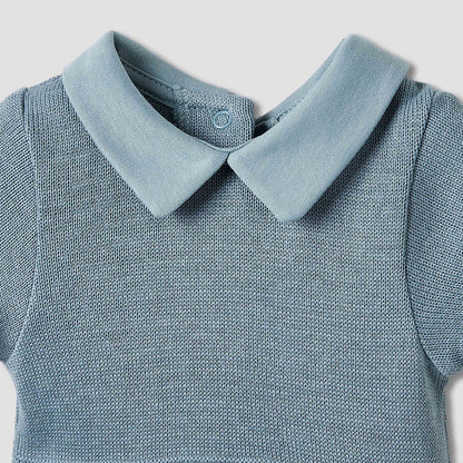 Giggles Collared Bodysuit with Snap Button Closure - Short Sleeves
