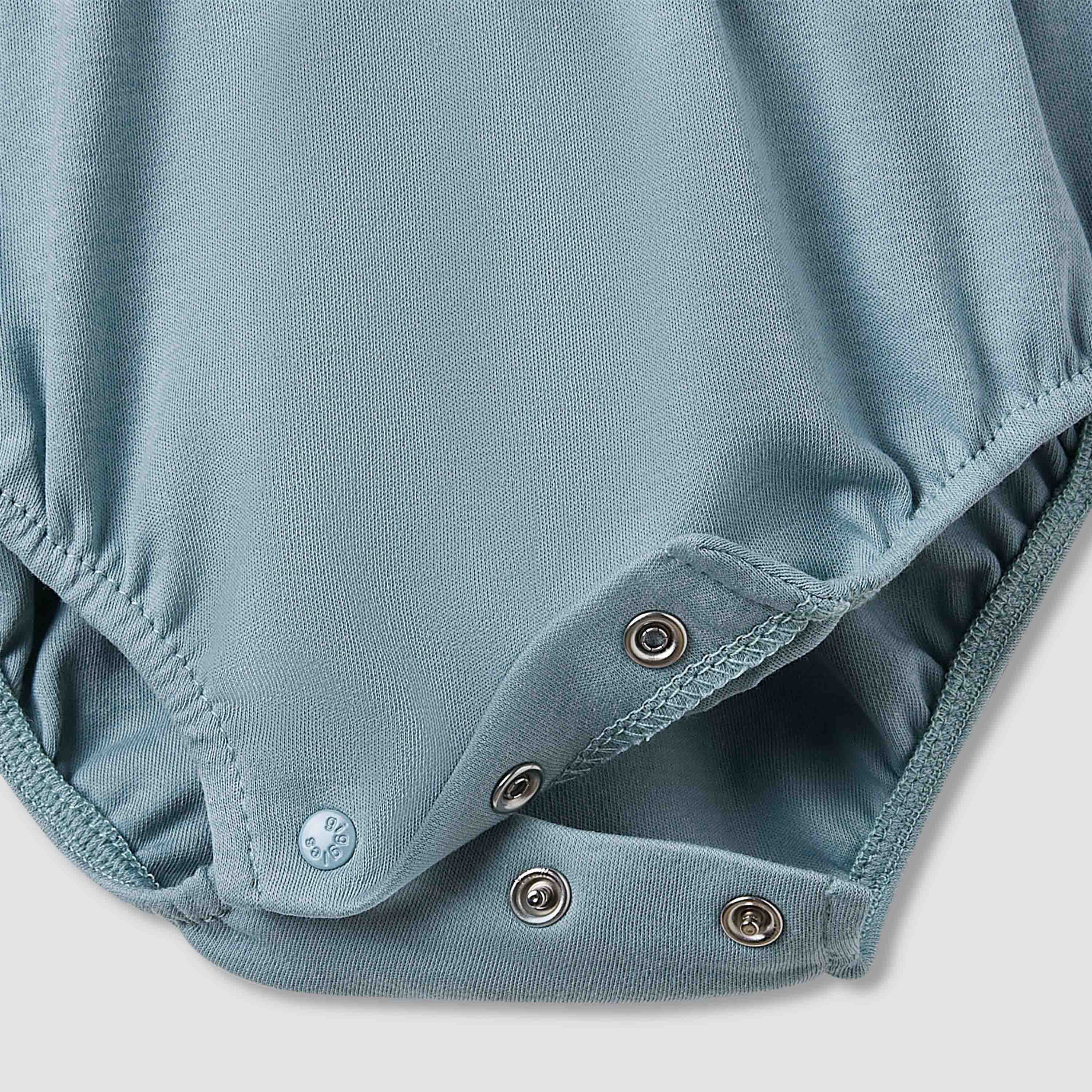 Giggles Collared Bodysuit with Snap Button Closure - Short Sleeves