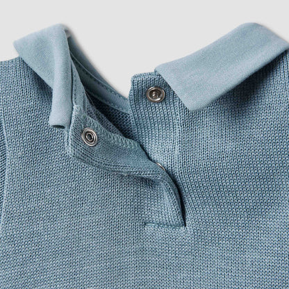 Giggles Collared Bodysuit with Snap Button Closure - Short Sleeves