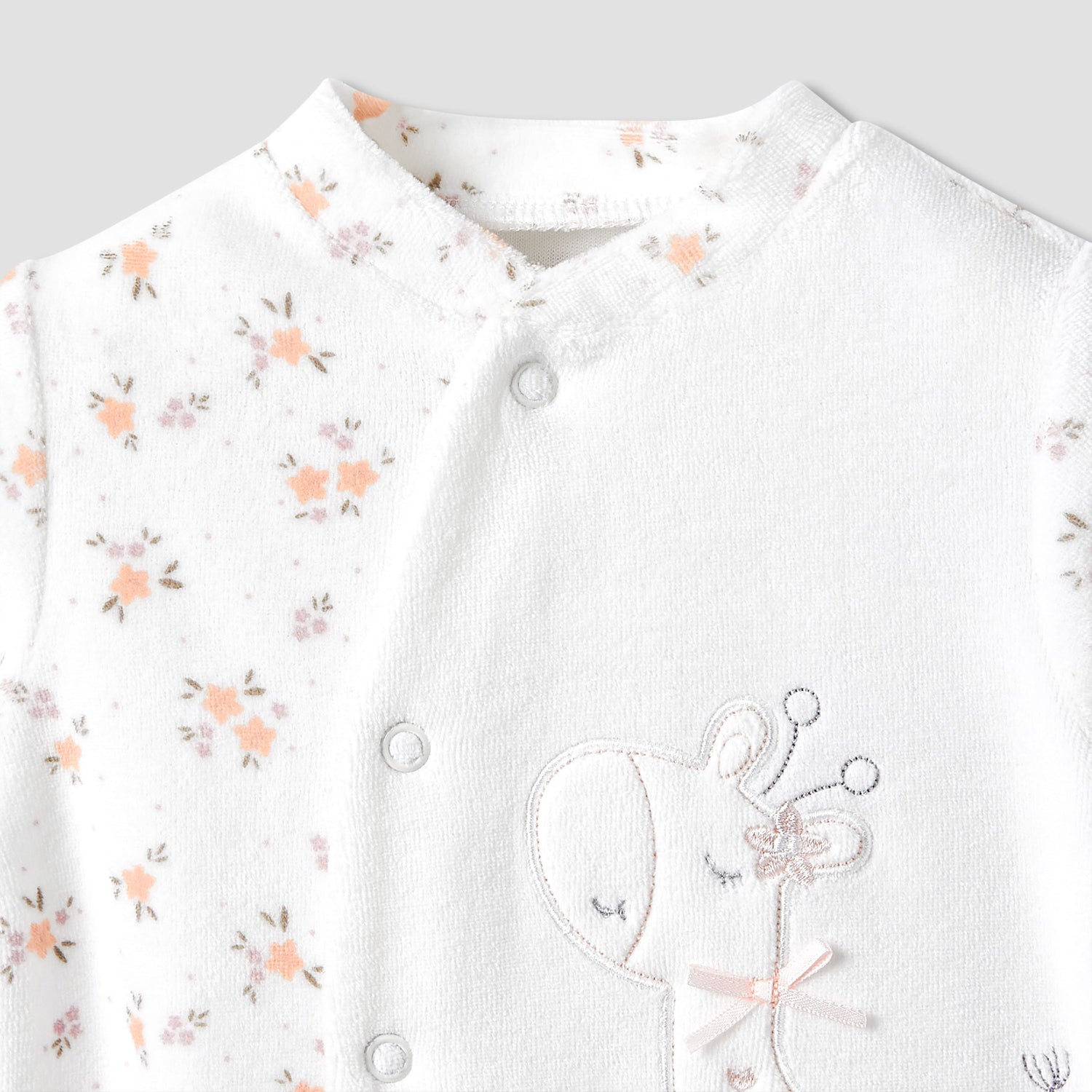 Juniors Crew Neck Sleepsuit with Giraffe Applique - Long Sleeves