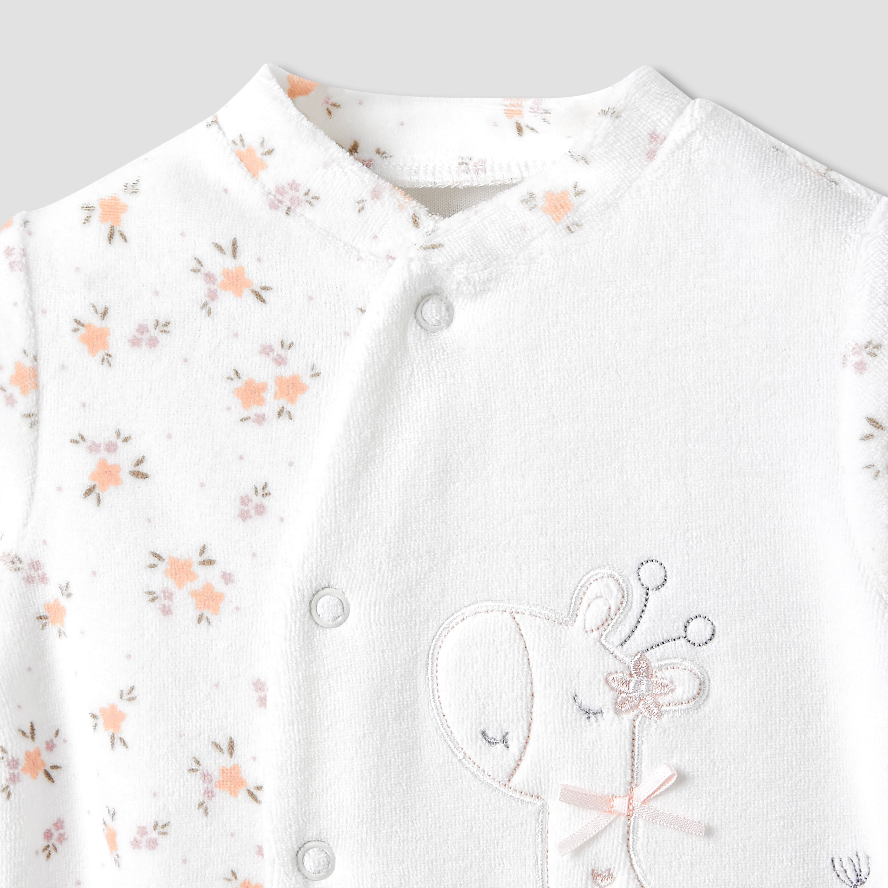Juniors Crew Neck Sleepsuit with Giraffe Applique - Long Sleeves