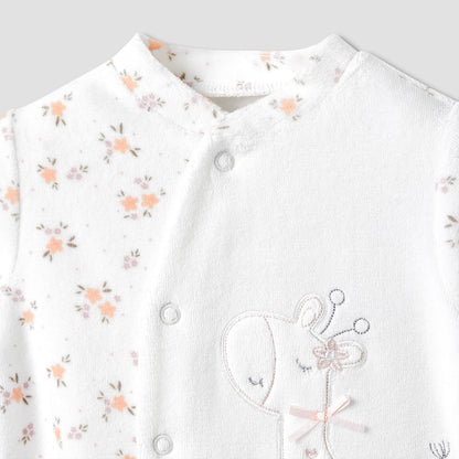 Juniors Crew Neck Sleepsuit with Giraffe Applique - Long Sleeves