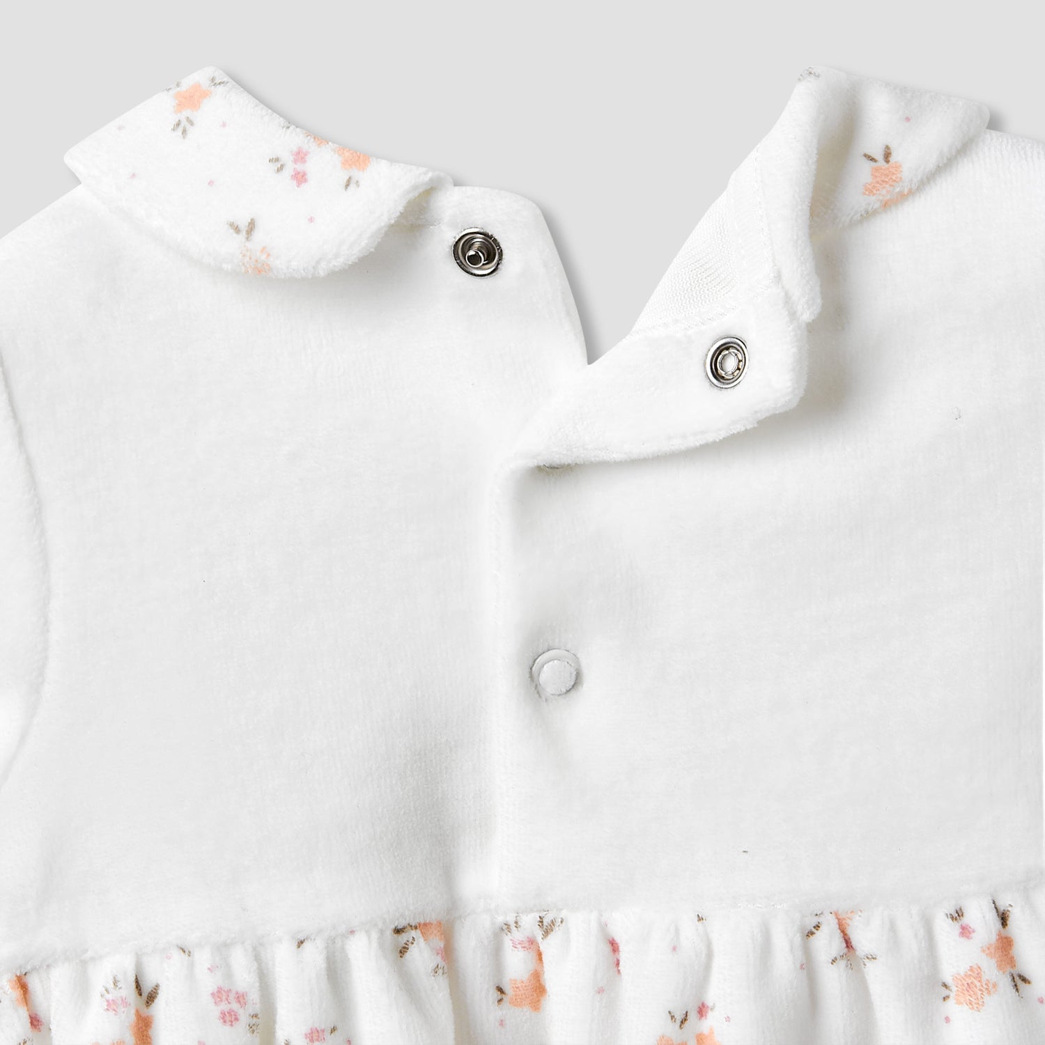 Juniors Girls A-line Dress with Floral Print - Long Sleeves - Peter Pan Collar
