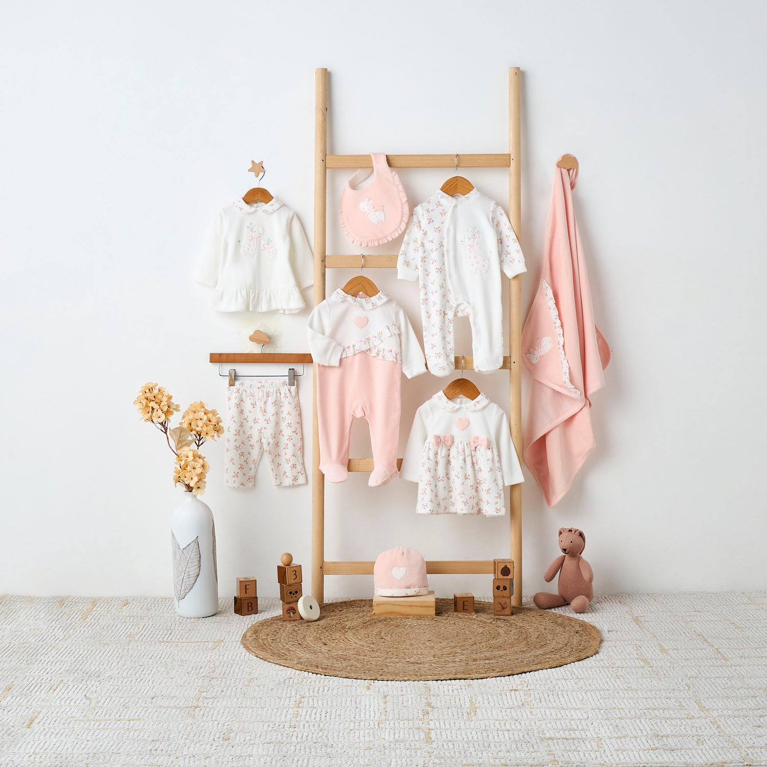 Juniors Girls A-line Dress with Floral Print - Long Sleeves - Peter Pan Collar