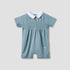 Giggles Peter Pan Collar Romper with Smock Detail - Cotton - Short Sleeves
