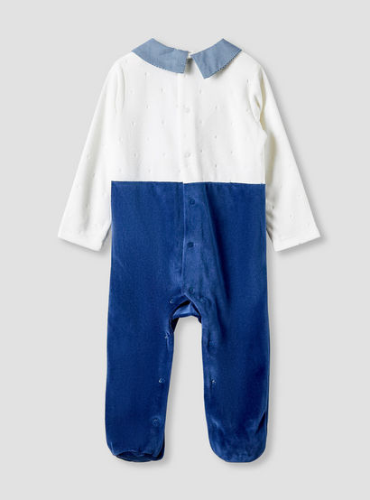 Giggles Collared Sleepsuit with Embroidered Detail - Long Sleeves-baby-boys-clothing-nightwear-sleepsuits-image-2