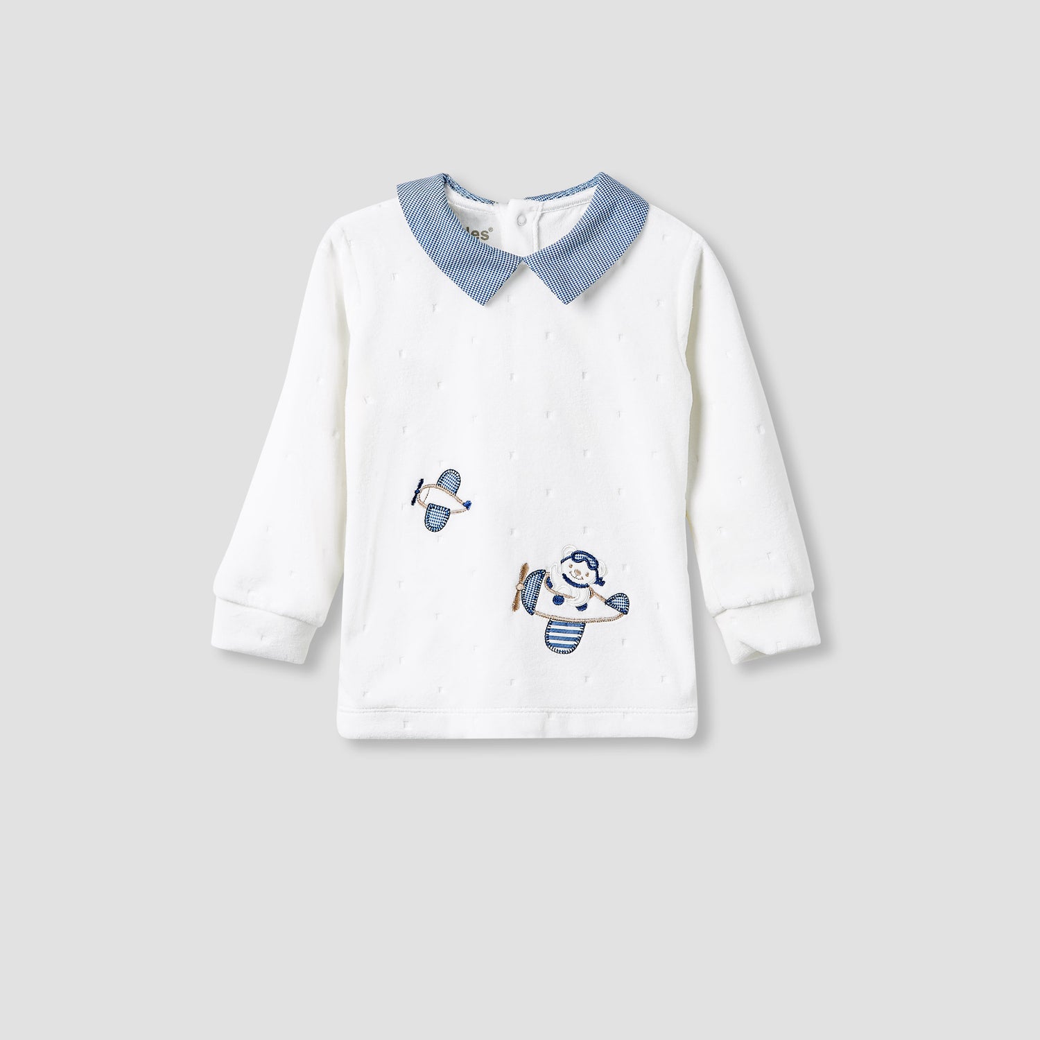 Giggles Pyjama Set with Embroidery - Long Sleeves - Collar