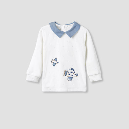 Giggles Pyjama Set with Embroidery - Long Sleeves - Collar