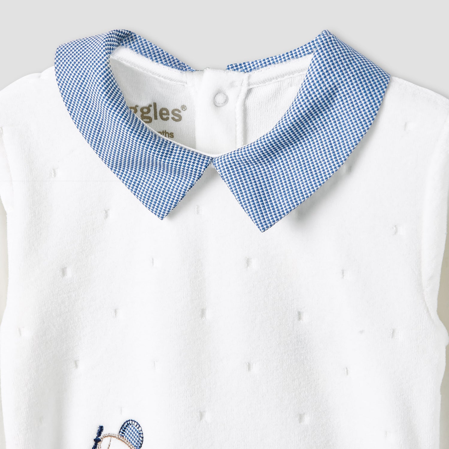Giggles Pyjama Set with Embroidery - Long Sleeves - Collar