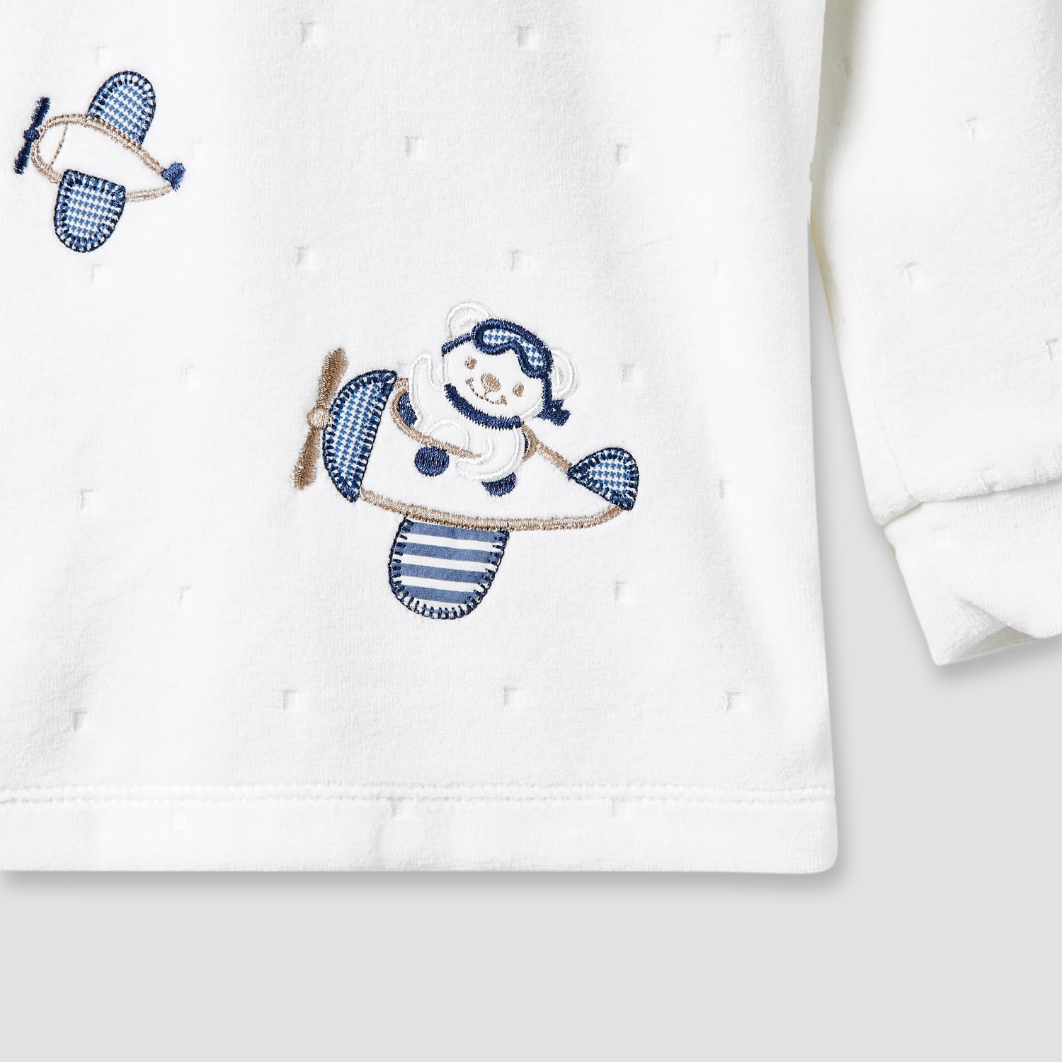 Giggles Pyjama Set with Embroidery - Long Sleeves - Collar