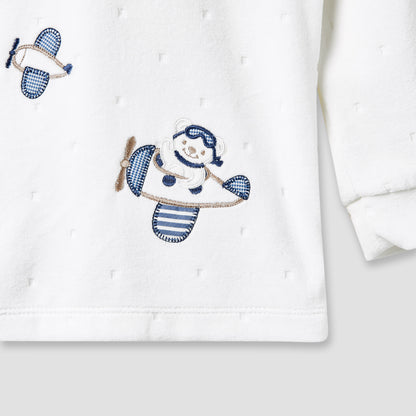 Giggles Pyjama Set with Embroidery - Long Sleeves - Collar