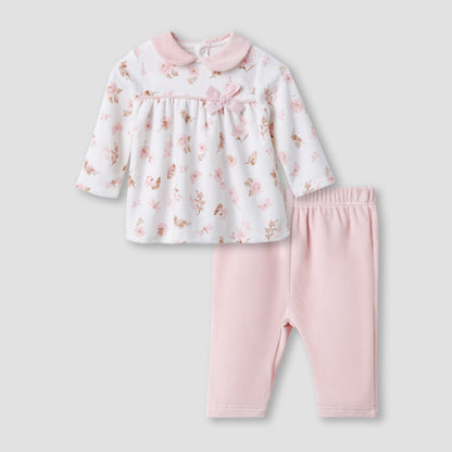 Giggles Pyjama Set with Floral Print - Long Sleeves - Peter Pan Collar