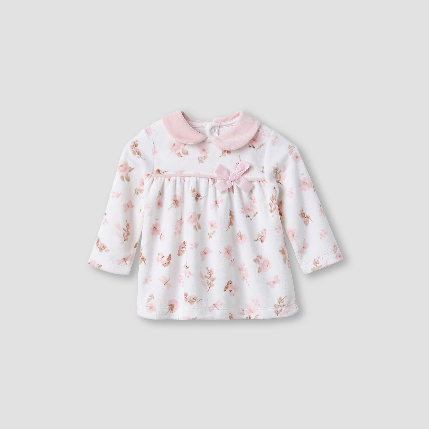 Giggles Pyjama Set with Floral Print - Long Sleeves - Peter Pan Collar