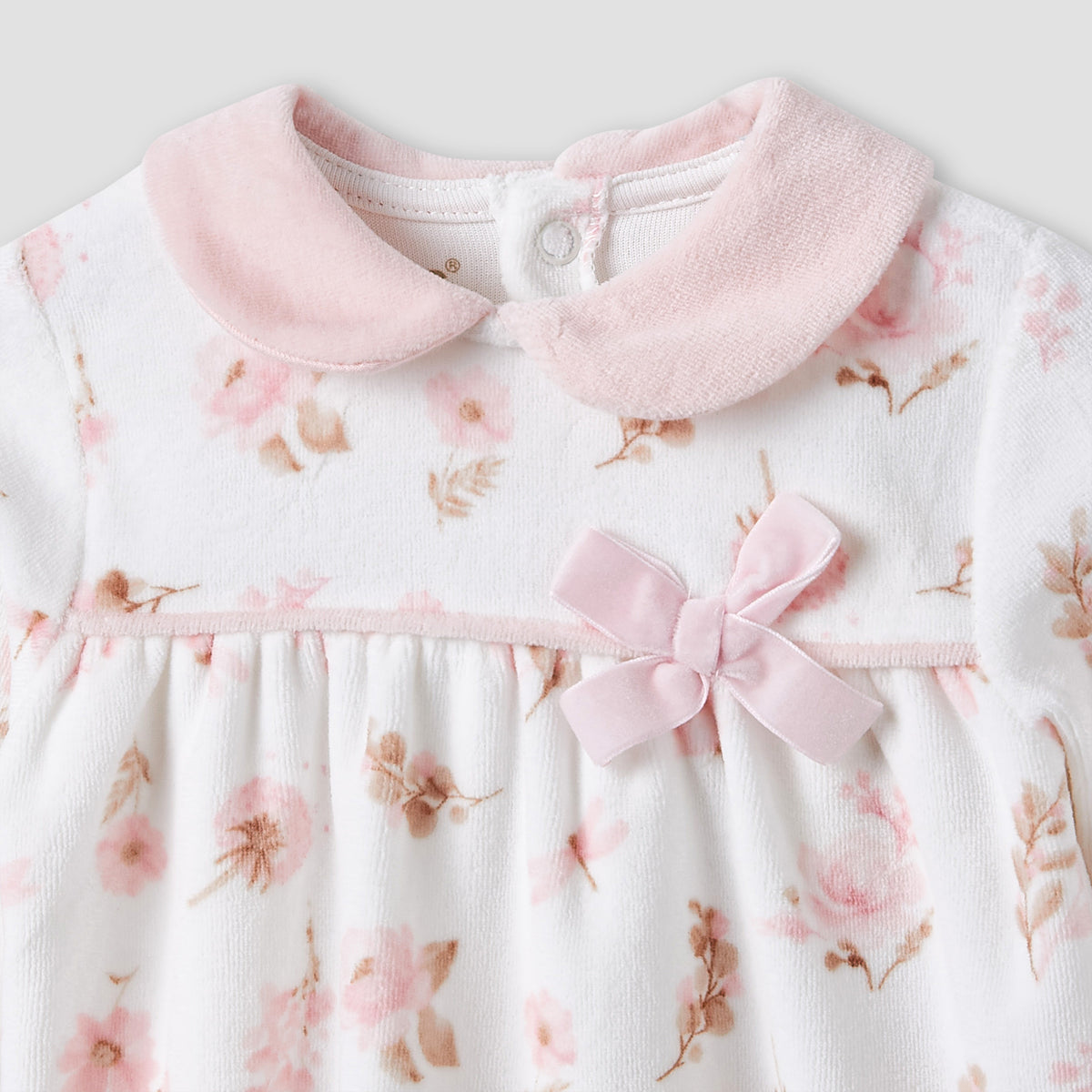 Giggles Pyjama Set with Floral Print - Long Sleeves - Peter Pan Collar