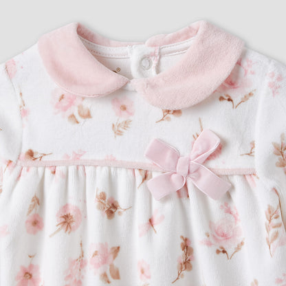 Giggles Pyjama Set with Floral Print - Long Sleeves - Peter Pan Collar