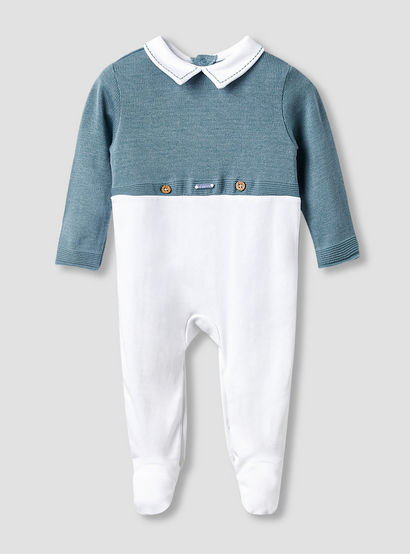 Giggles Collared Sleepsuit with Snap Button Closure - Long Sleeves-baby-boys-clothing-nightwear-sleepsuits-image-1