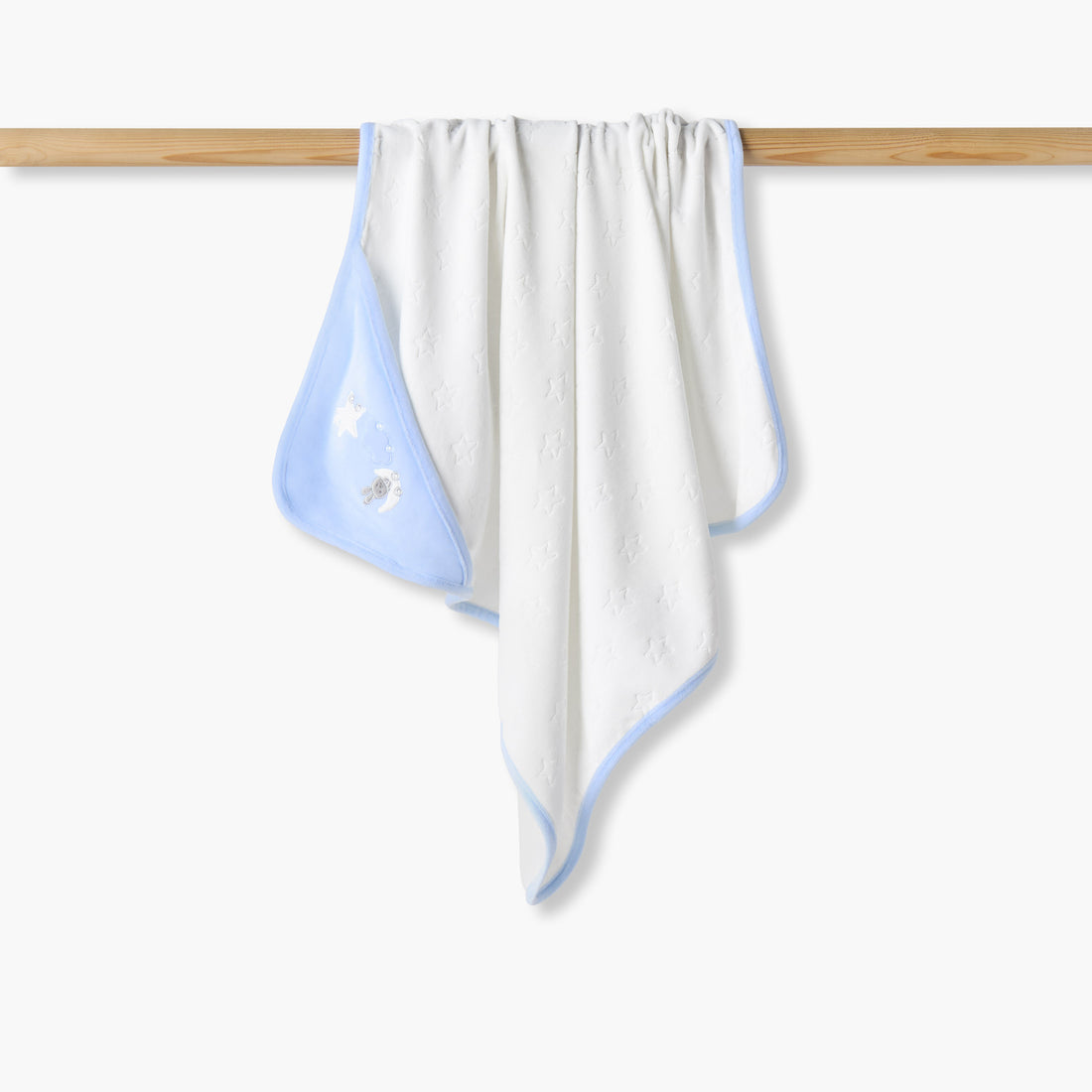Giggles Receiving Blanket with Hood - Blue / Newborn