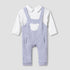 Giggles Collared Sleepsuit with Bear Applique - Cotton - Long Sleeves - Grey / 9-12 mths