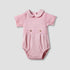 Giggles Collared Bodysuit with Snap Button Closure - Short Sleeves - Pink / 9-12 mths