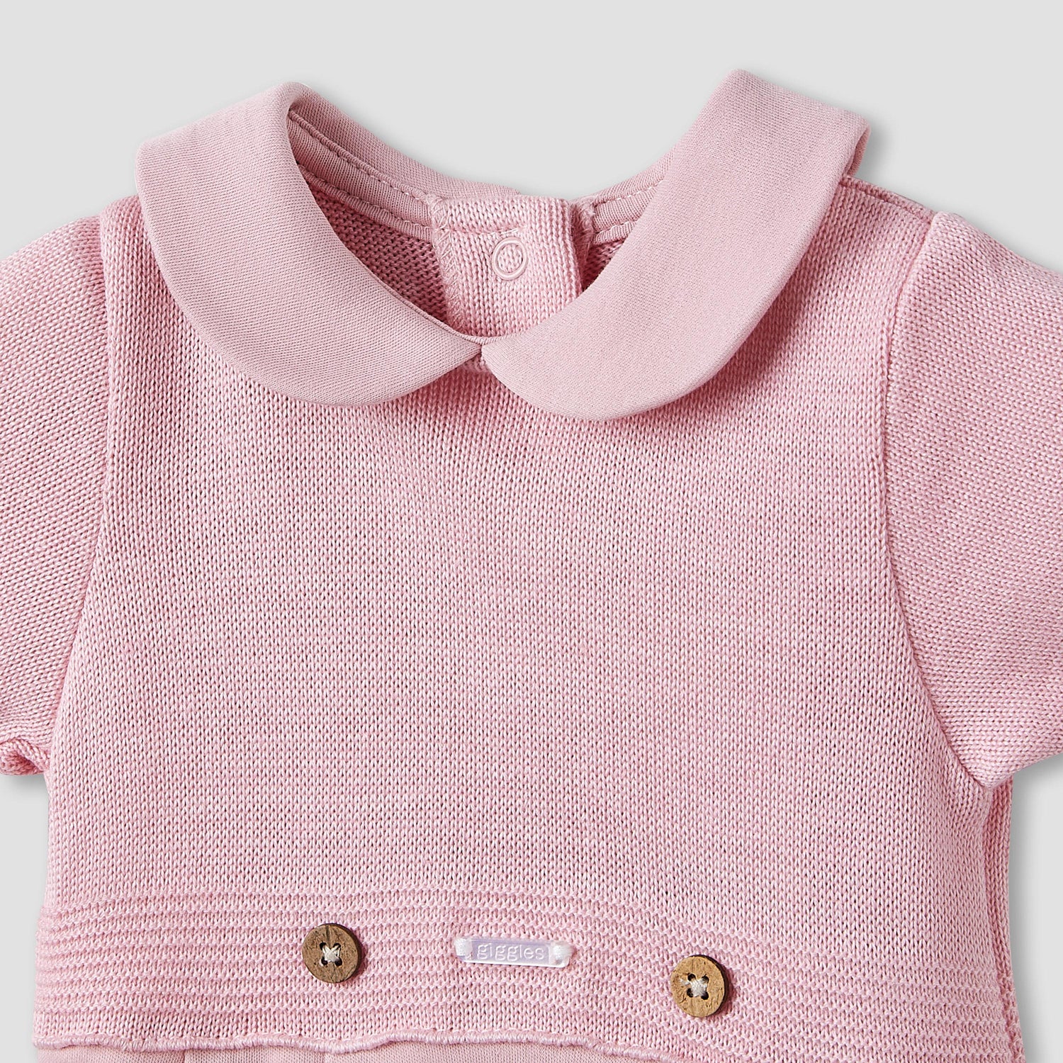 Giggles Collared Bodysuit with Snap Button Closure - Short Sleeves
