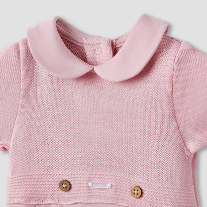 Giggles Collared Bodysuit with Snap Button Closure - Short Sleeves