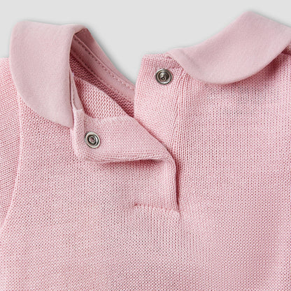 Giggles Collared Bodysuit with Snap Button Closure - Short Sleeves