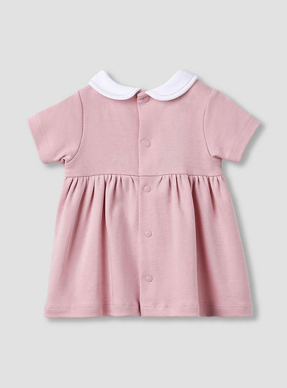 Giggles Girls A-line Dress with Smock Detail - Cotton - Short Sleeves - Peter Pan Collar-baby-girls-clothing-dressesandjumpsuits-image-2