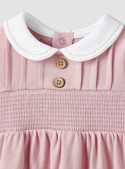 Giggles Girls A-line Dress with Smock Detail - Cotton - Short Sleeves - Peter Pan Collar-baby-girls-clothing-dressesandjumpsuits-image-3