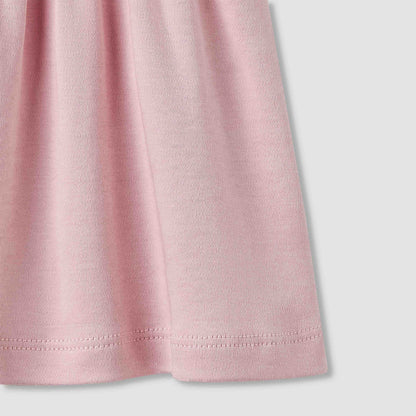 Giggles Girls A-line Dress with Smock Detail - Cotton - Short Sleeves - Peter Pan Collar