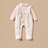 Giggles Embellished Velour Closed Feet Sleepsuit with Button Closure - Pink / 9-12 mths