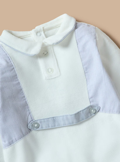 Giggles Solid Velour Collared Sleepsuit with Button Detail-baby-boys-clothing-nightwear-sleepsuits-image-3
