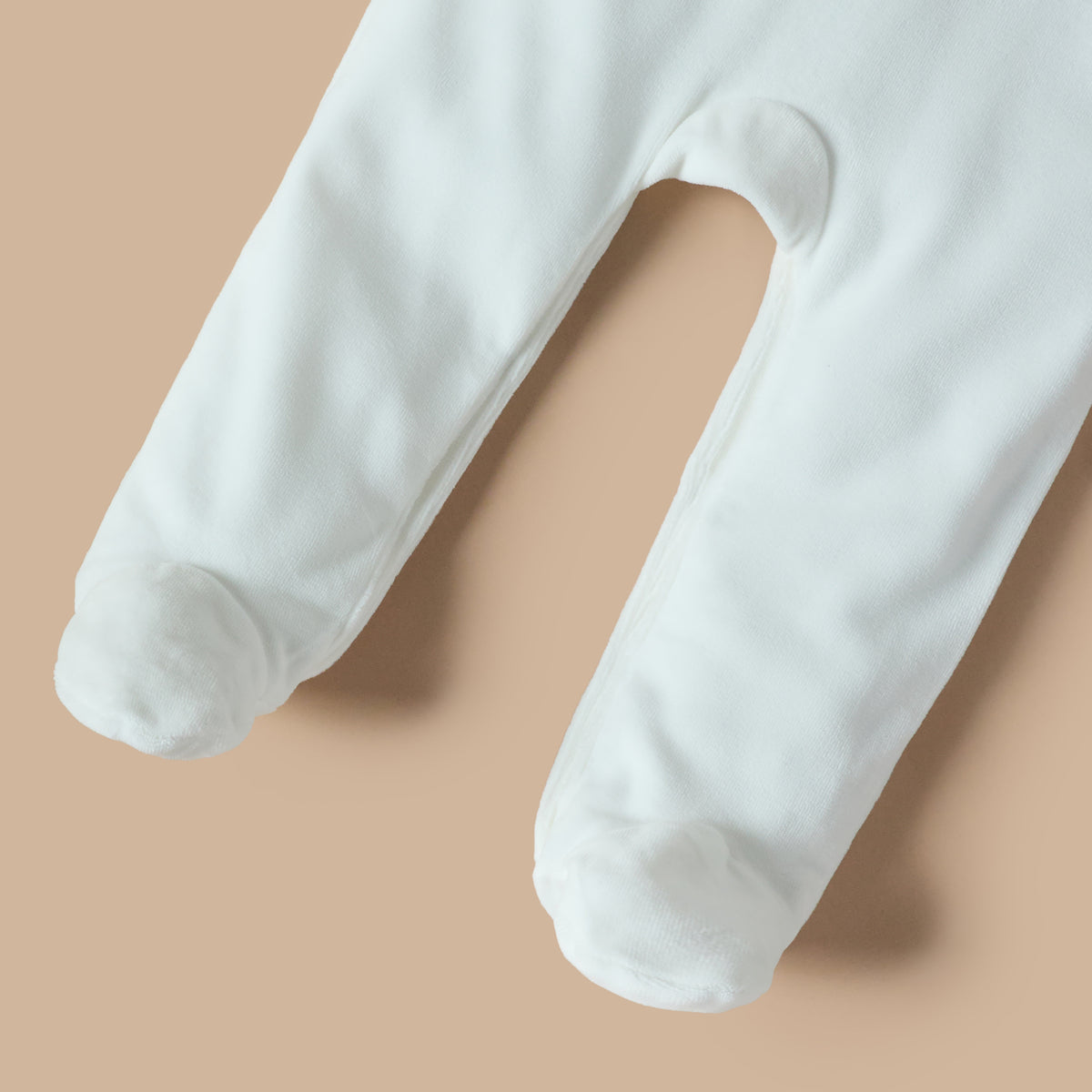 Giggles Solid Velour Collared Sleepsuit with Button Detail