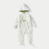 Juniors All-Over Print Hooded Sleepsuit with Snap Button Closure - White / 9-12 mths
