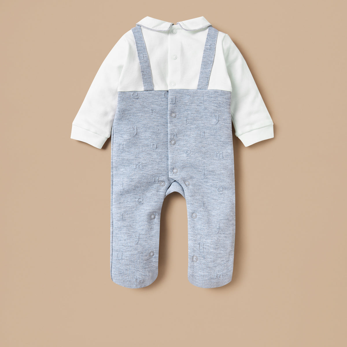 Juniors Jacquard Sleepsuit with Star Applique and Long Sleeves