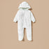 Juniors Solid Closed Feet Sleepsuit with Hood and Long Sleeves - White / 9-12 mths