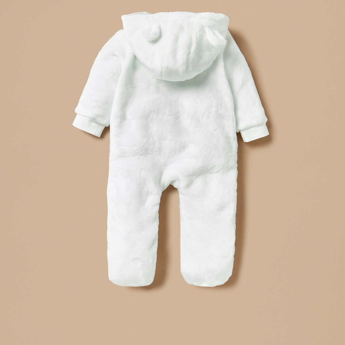 Juniors Solid Closed Feet Sleepsuit with Hood and Long Sleeves